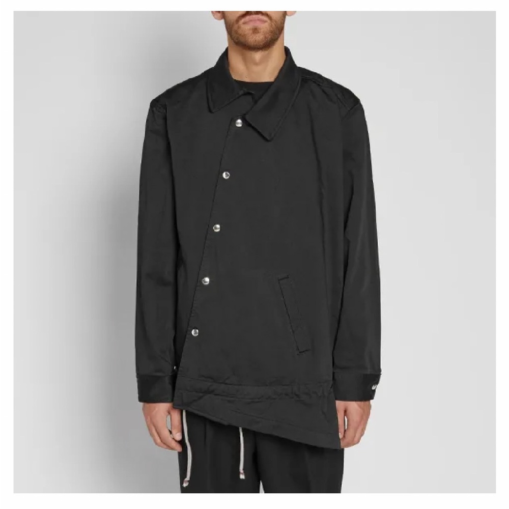 Comme Des Garcons Homme Plus L Black Asymmetrical Snap Blouson Jacket - Picture 1 of 12